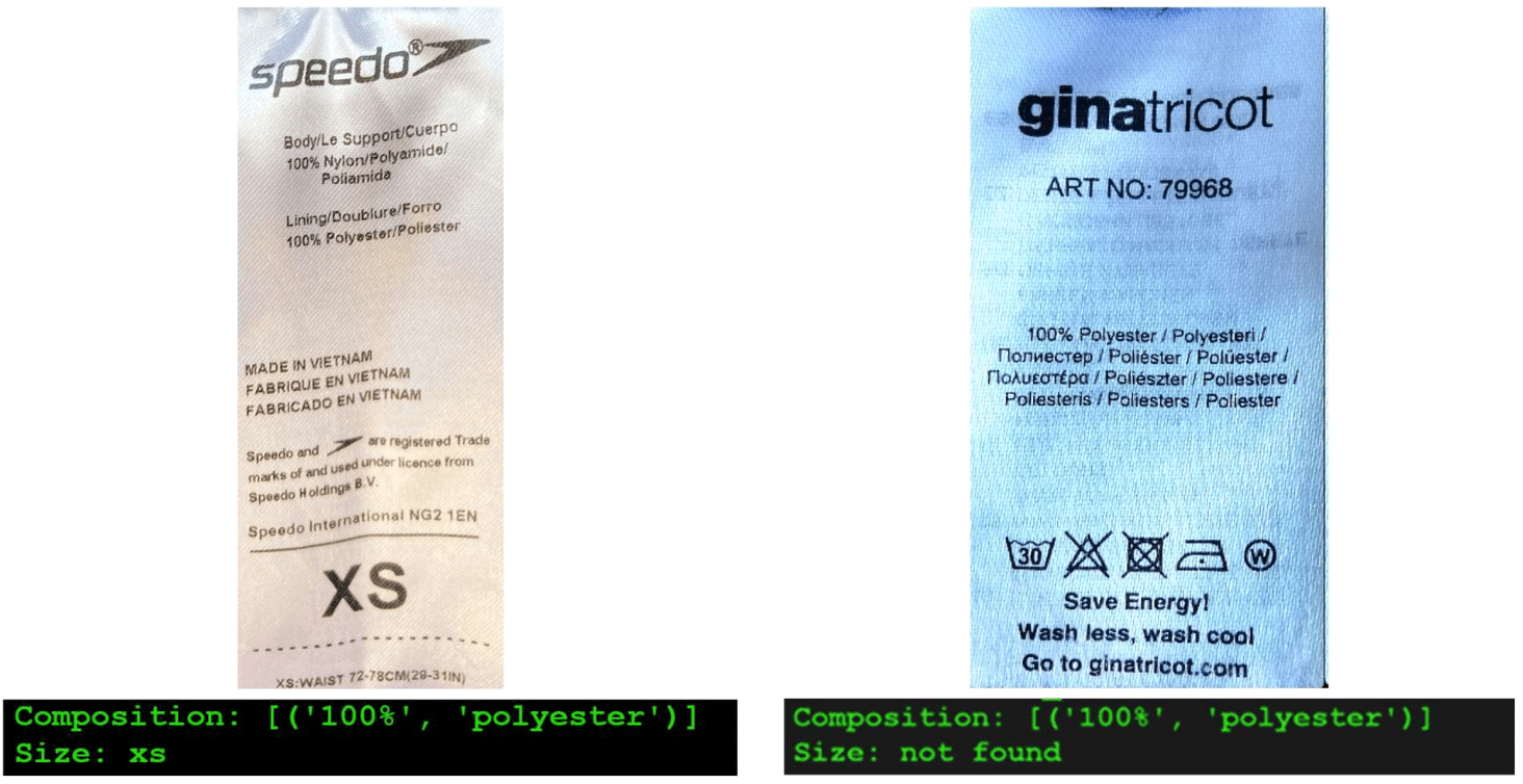 AI-Based Label Recognition for the Second-Hand Clothing Market